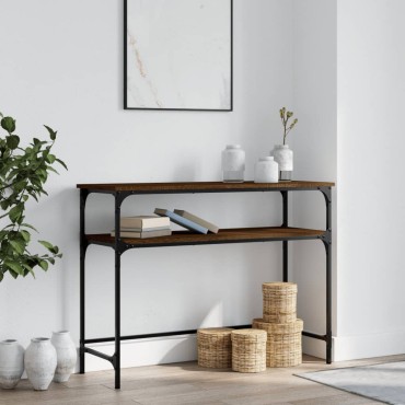 vidaXL Τραπέζι Κονσόλα Καφέ Δρυς 100x35,5x75cm Επεξεργασμένο Ξύλο 1 τεμ.