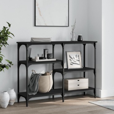 vidaXL Τραπέζι Κονσόλα Μαύρο 102x29x75cm Επεξεργασμένο Ξύλο 1 τεμ.