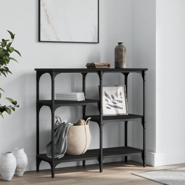 vidaXL Τραπέζι Κονσόλα Μαύρο 80x29x75cm Επεξεργασμένο Ξύλο 1 τεμ.