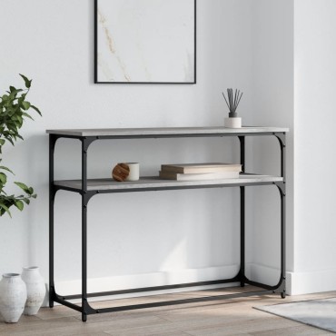 vidaXL Τραπέζι Κονσόλα Γκρι Sonoma 100x35,5x75cm Επεξεργασμένο Ξύλο 1 τεμ.