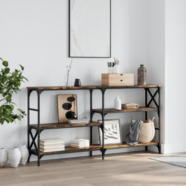 vidaXL Τραπέζι Κονσόλα Καπνιστή Δρυς 150x29x76,5cm Επεξεργ. Ξύλο 1 τεμ.
