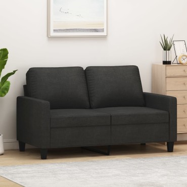 vidaXL Καναπές Διθέσιος Μαύρο Υφασμάτινος 138x77x80cm 1 τεμ.