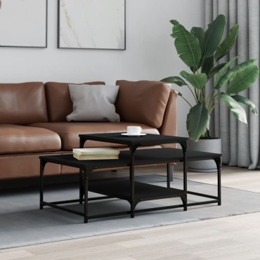 vidaXL Τραπεζάκι Σαλονιού Μαύρο 102x60x45cm από Επεξεργ. Ξύλο 1 τεμ.