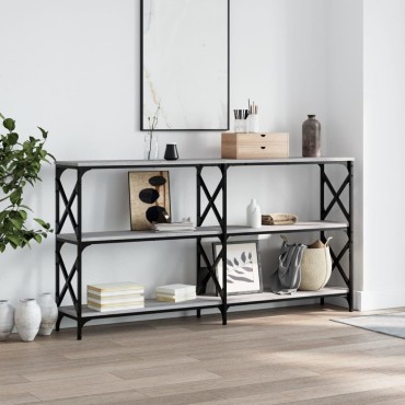 vidaXL Τραπέζι Κονσόλα Γκρι Sonoma 156x28x80,5cm Επεξεργ. Ξύλο 1 τεμ.