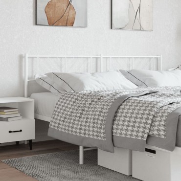 vidaXL Κεφαλάρι Λευκό Μεταλλικό 206x3x90cm 1 τεμ.
