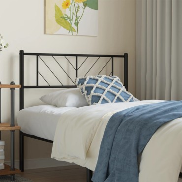 vidaXL Κεφαλάρι Μαύρο Μεταλλικό 80x3x90cm 1 τεμ.