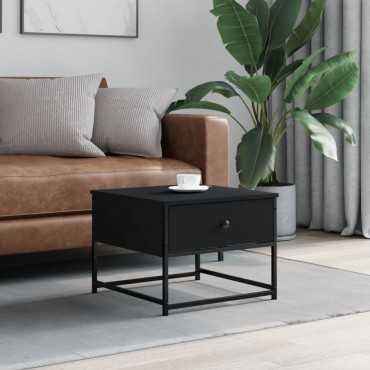 vidaXL Τραπεζάκι Σαλονιού Μαύρο 51x51x40cm Επεξεργασμένο Ξύλο 1 τεμ.