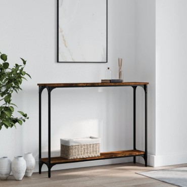 vidaXL Τραπέζι Κονσόλα Καπνιστή Δρυς 100x22,5x75cm Επεξεργ. Ξύλο 1 τεμ.