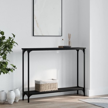 vidaXL Τραπέζι Κονσόλα Μαύρο 100x22,5x75cm από Επεξεργ. Ξύλο 1 τεμ.