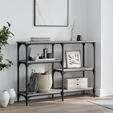 vidaXL Τραπέζι Κονσόλα Γκρι Sonoma 102x29x75cm Επεξεργασμένο Ξύλο 1 τεμ.