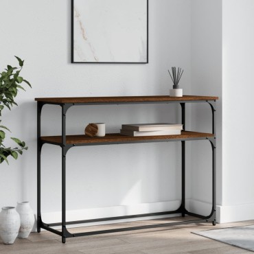 vidaXL Τραπέζι Κονσόλα Καφέ Δρυς 100x35,5x75cm Επεξεργασμένο Ξύλο 1 τεμ.