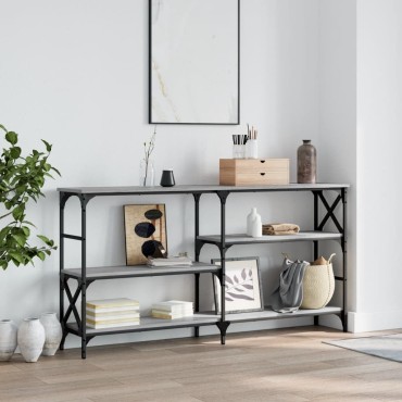 vidaXL Τραπέζι Κονσόλα Γκρι Sonoma 150x29x76,5cm Επεξεργ. Ξύλο 1 τεμ.