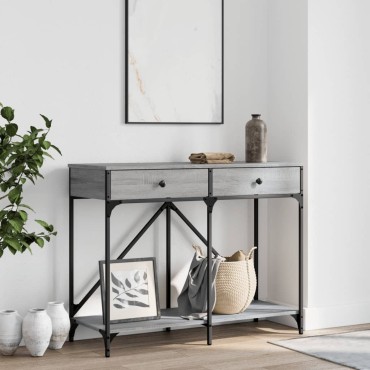 vidaXL Τραπέζι Κονσόλα Γκρι Sonoma 100x39x78,5cm Επεξεργασμένο Ξύλο 1 τεμ.