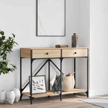vidaXL Τραπέζι Κονσόλα Sonoma Δρυς 100x39x78,5cm Επεξεργασμένο Ξύλο 1 τεμ.