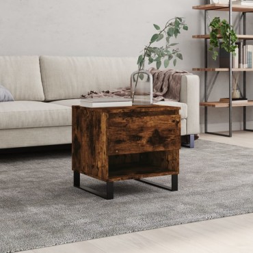 vidaXL Τραπέζι Σαλονιού Καπνιστή Δρυς 50x46x50cm Επεξεργασμένο Ξύλο 1 τεμ.