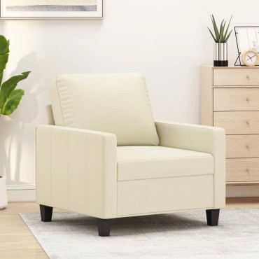 vidaXL Πολυθρόνα Κρεμ Συνθετικό δέρμα 78x77x80cm 1 τεμ. Γωνιακός