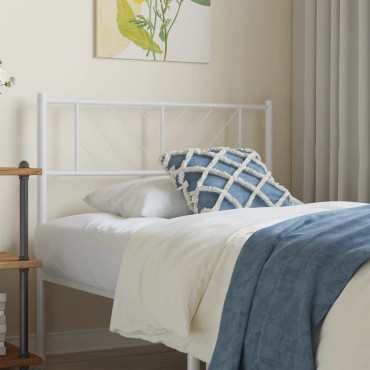 vidaXL Κεφαλάρι Λευκό Μεταλλικό 80x3x90cm 1 τεμ.