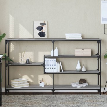 vidaXL Τραπέζι Κονσόλα Γκρι Sonoma 160x32x95cm Επεξεργασμένο Ξύλο 1 τεμ.