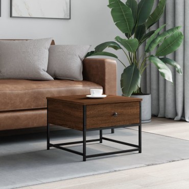vidaXL Τραπεζάκι Σαλονιού Καφέ Δρυς 51x51x40cm Επεξεργασμένο Ξύλο 1 τεμ.