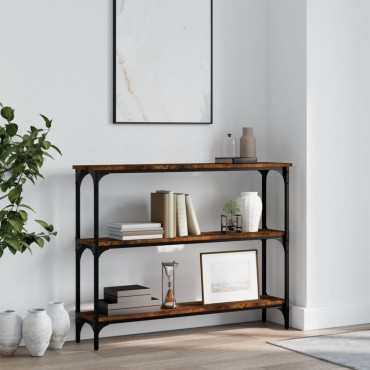vidaXL Τραπέζι Κονσόλα Καπνιστή Δρυς 100x22,5x75cm Επεξεργ. Ξύλο 1 τεμ.
