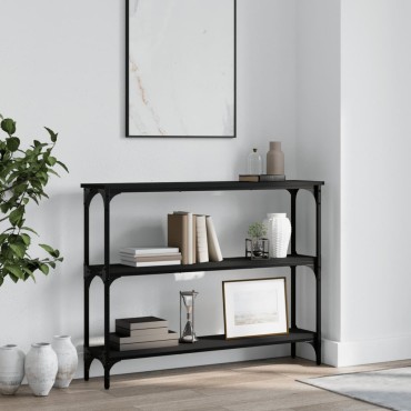 vidaXL Τραπέζι Κονσόλα Μαύρο 100x22,5x75cm από Επεξεργ. Ξύλο 1 τεμ.