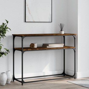 vidaXL Τραπέζι Κονσόλα Καπνιστή Δρυς 100x35,5x75cm Επεξεργ. Ξύλο 1 τεμ.