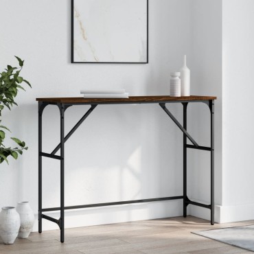 vidaXL Τραπέζι Κονσόλα Καφέ Δρυς 100x32x75cm Επεξεργασμένο Ξύλο 1 τεμ.