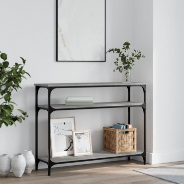 vidaXL Τραπέζι Κονσόλα Γκρι Sonoma 100x29x75cm Επεξεργασμένο Ξύλο 1 τεμ.