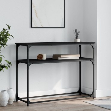 vidaXL Τραπέζι Κονσόλα Μαύρο 100x35,5x75cm από Επεξεργ. Ξύλο 1 τεμ.