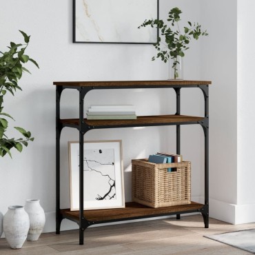 vidaXL Τραπέζι Κονσόλα Καφέ Δρυς 75x29x75cm Επεξεργασμένο Ξύλο 1 τεμ.