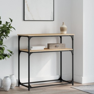 vidaXL Τραπέζι Κονσόλα Sonoma Δρυς 75x35,5x75cm Επεξεργασμένο Ξύλο 1 τεμ.