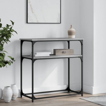 vidaXL Τραπέζι Κονσόλα Γκρι Sonoma 75x35,5x75cm Επεξεργασμένο Ξύλο 1 τεμ.