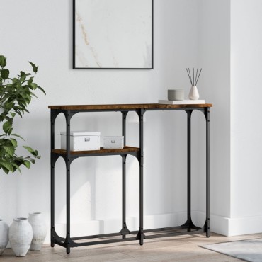 vidaXL Τραπέζι Κονσόλα Καπνιστή Δρυς 90x22,5x75cm Επεξεργ. Ξύλο 1 τεμ.