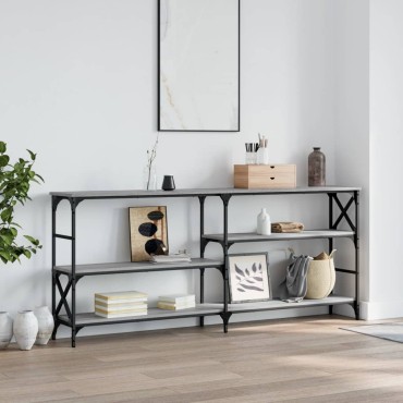 vidaXL Τραπέζι Κονσόλα Γκρι Sonoma 180x29x76,5cm Επεξεργ. Ξύλο 1 τεμ.
