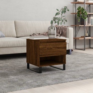 vidaXL Τραπέζι Σαλονιού Καφέ Δρυς 50x46x50cm Επεξεργασμένο Ξύλο 1 τεμ.