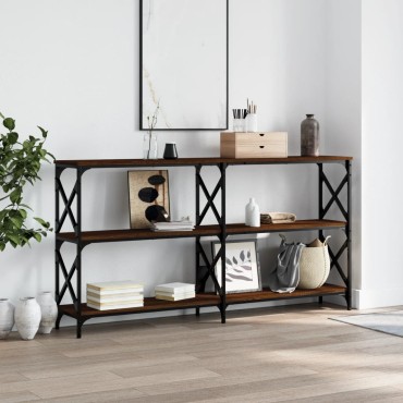 vidaXL Τραπέζι Κονσόλα Καφέ Δρυς 156x28x80,5cm Επεξεργασμένο Ξύλο 1 τεμ.