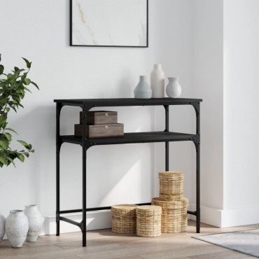 vidaXL Τραπέζι Κονσόλα Μαύρο 75x35,5x75cm από Επεξεργ. Ξύλο 1 τεμ.