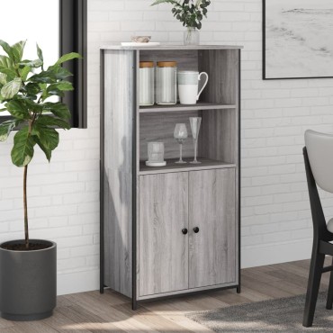 vidaXL Ντουλάπι Γκρι Sonoma 62x36x121,5cm από Επεξεργασμένο Ξύλο 1 τεμ.