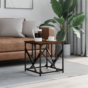vidaXL Τραπεζάκι Σαλονιού Καπνιστή Δρυς 45x45x47,5cm Επεξεργ. Ξύλο 1 τεμ.