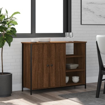 vidaXL Μπουφές Καφέ Δρυς 100x33x75cm από Επεξεργασμένο Ξύλο 1 τεμ.