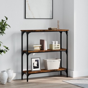vidaXL Τραπέζι Κονσόλα Καπνιστή Δρυς 75x22,5x75cm Επεξεργ. Ξύλο 1 τεμ.