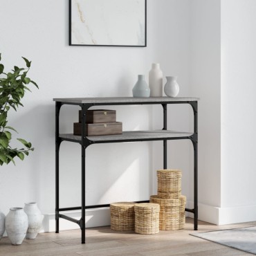 vidaXL Τραπέζι Κονσόλα Γκρι Sonoma 75x35,5x75cm Επεξεργασμένο Ξύλο 1 τεμ.