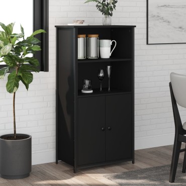 vidaXL Ντουλάπι Μαύρο 62x36x121,5cm από Επεξεργασμένο Ξύλο 1 τεμ.