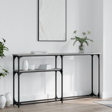 vidaXL Τραπέζι Κονσόλα Γκρι Sonoma 145x22,5x75cm Επεξεργασμένο Ξύλο 1 τεμ.