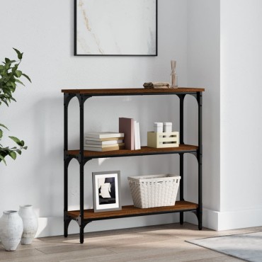 vidaXL Τραπέζι Κονσόλα Καφέ Δρυς 75x22,5x75cm Επεξεργασμένο Ξύλο 1 τεμ.