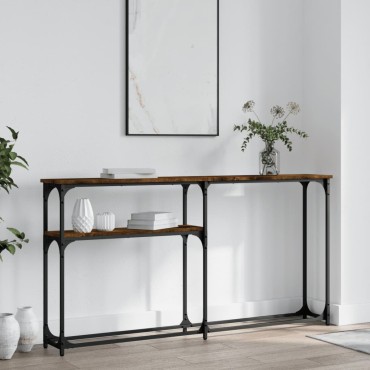 vidaXL Τραπέζι Κονσόλα Καπνιστή Δρυς 145x22,5x75cm Επεξεργ. Ξύλο 1 τεμ.