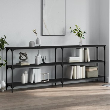 vidaXL Τραπέζι Κονσόλα Μαύρο 200x29x75cm Επεξεργασμένο Ξύλο 1 τεμ.