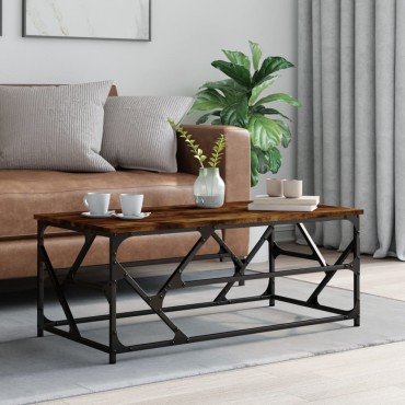 vidaXL Τραπεζάκι Σαλονιού Καπνιστή Δρυς 100x50x40cm Επεξεργ. Ξύλο 1 τεμ.