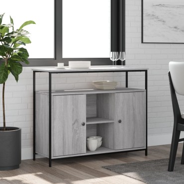 vidaXL Μπουφές Γκρι Sonoma 100x35x80cm από Επεξεργασμένο Ξύλο 1 τεμ.