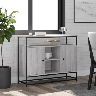 vidaXL Μπουφές Γκρι Sonoma 100x35x80cm από Επεξεργασμένο Ξύλο 1 τεμ.